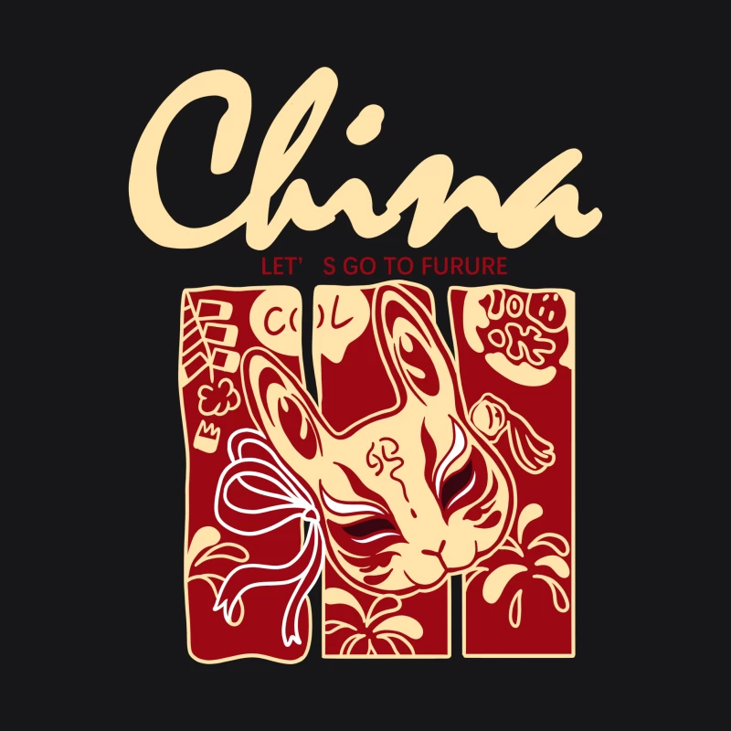 Traditionelles chinesisches Kaninchen-Design Herren Pullover Hoodie