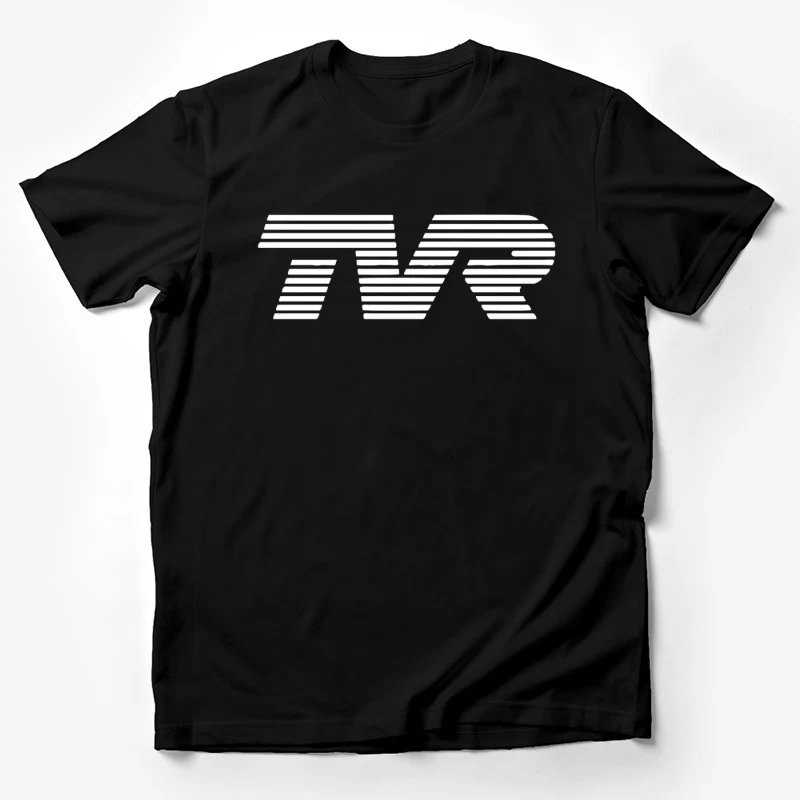 Minimalist TVR Logo Design with Line Pattern Male T-Shirt