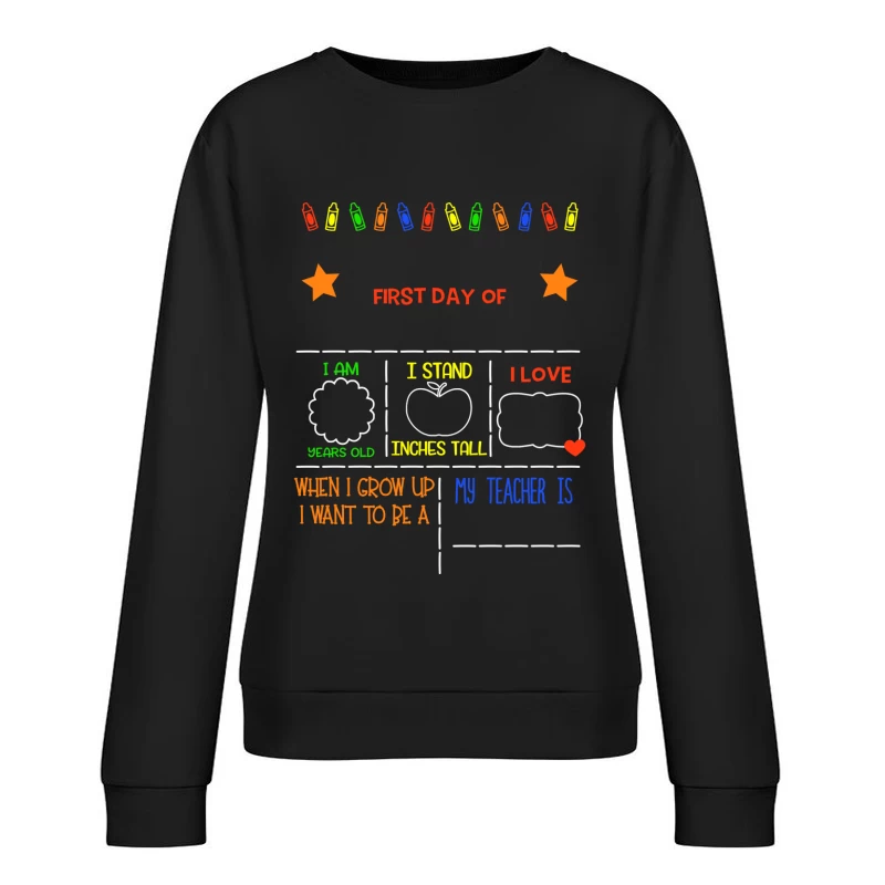 Affiche pour le premier jour d'école Femme Sweat-shirt à enfiler