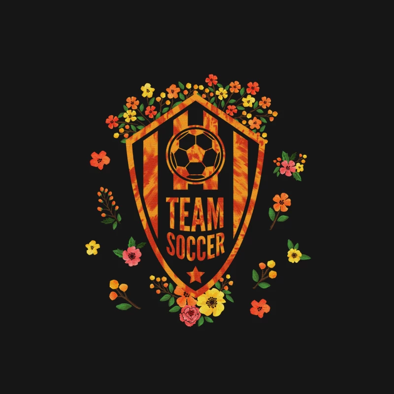 Florales Fußball-Design mit Blumenverzierung Herren T-Shirt