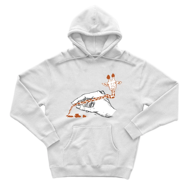 Illustration créative d'une main et d'une girafe Homme Sweat à capuche