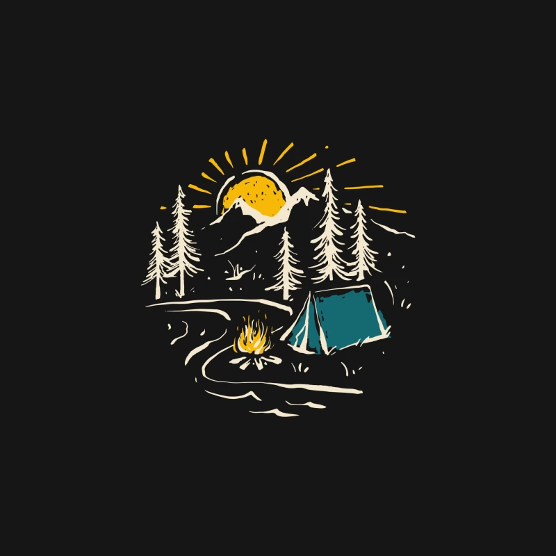 Zelten in der Natur unter der Sonne Damen Langarm T-Shirt