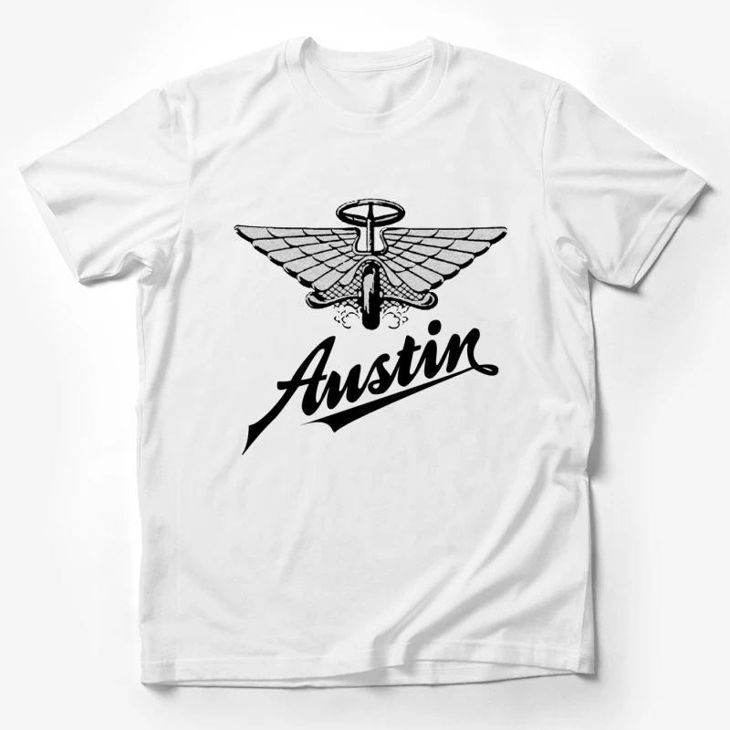 Vintage Austin Motorcycle Company Winged Logo Design Male T-Shirt