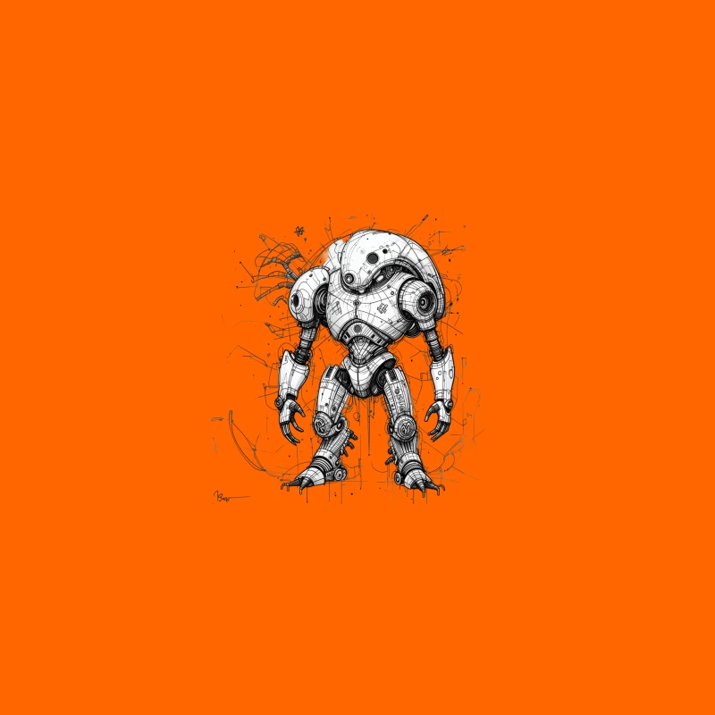 Futuristic Mechanical Robot Illustration Coffee Mug