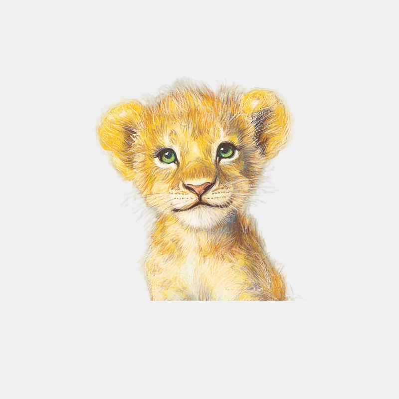 Sweet Lion Cub Watercolor Portrait Male Tank Top