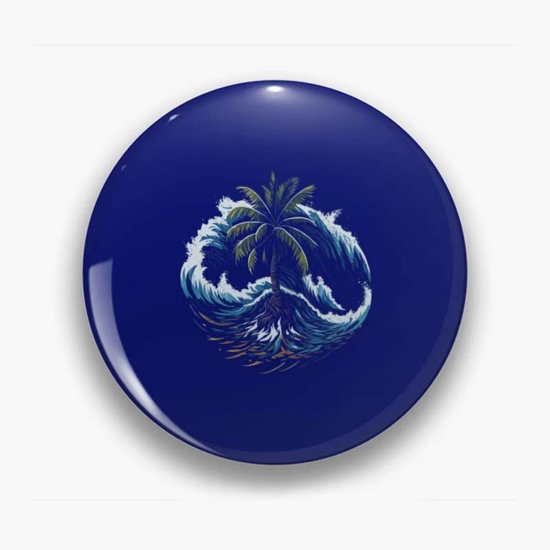 Tropical Island Wave Design Pin