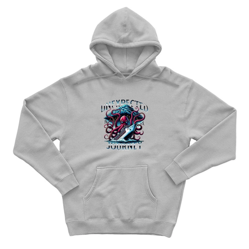 Giant Octopus Attacking Cruise Ship Artistic Illustration Male Pullover Hoodie