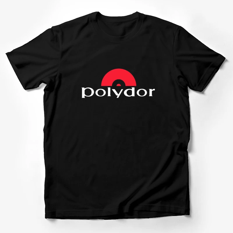 Polydor Records Company Logo with Red Semicircle Design Male T-Shirt