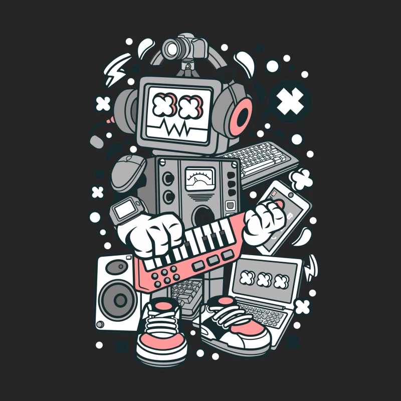 Robot musical avec gadgets de technologie Homme Sweat-shirt à enfiler