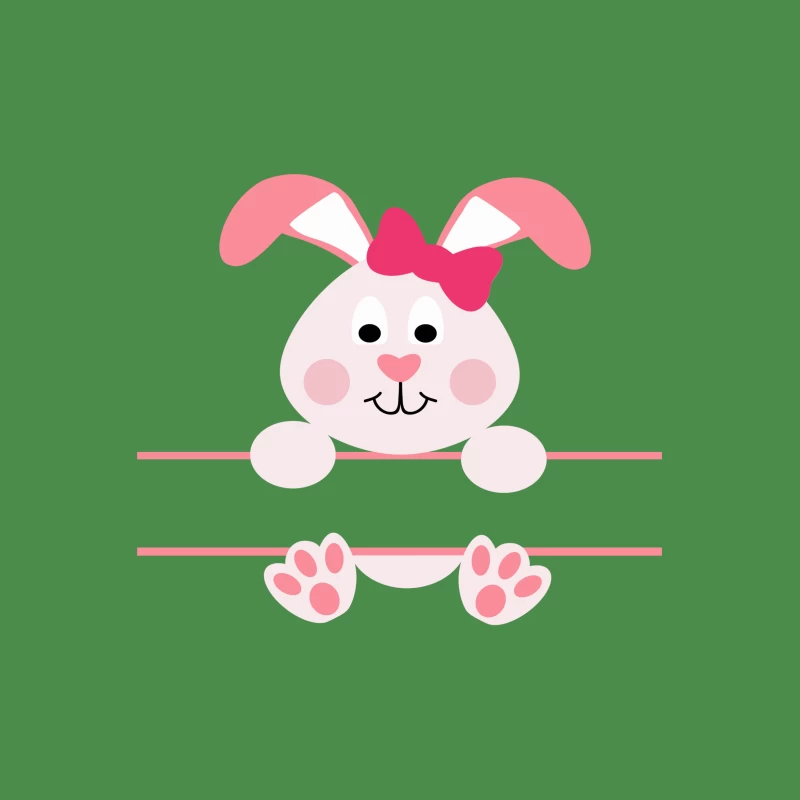 Lapin de Pâques avec nœud rose Femme T-Shirt