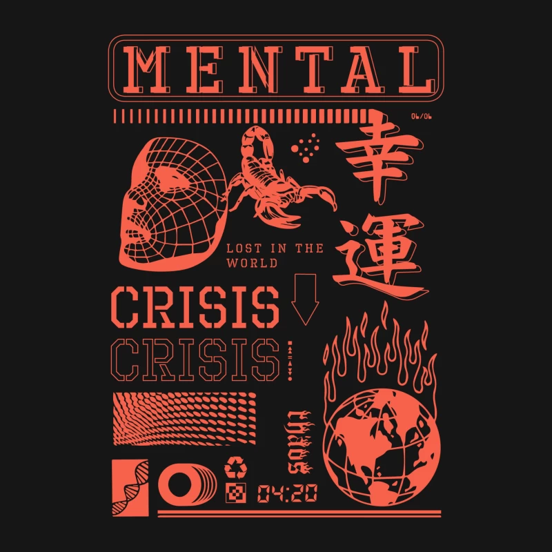 Mentale Krise und Glück Herren Langarm T-Shirt