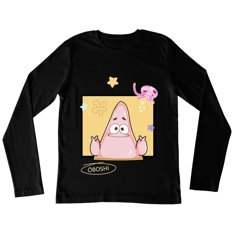 Niedliche Meereskreatur Illustration Damen Langarm T-Shirt