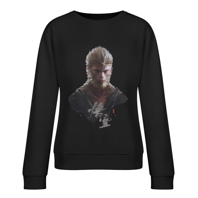 Künstlerisches Affenporträt Damen Pullover Sweatshirt