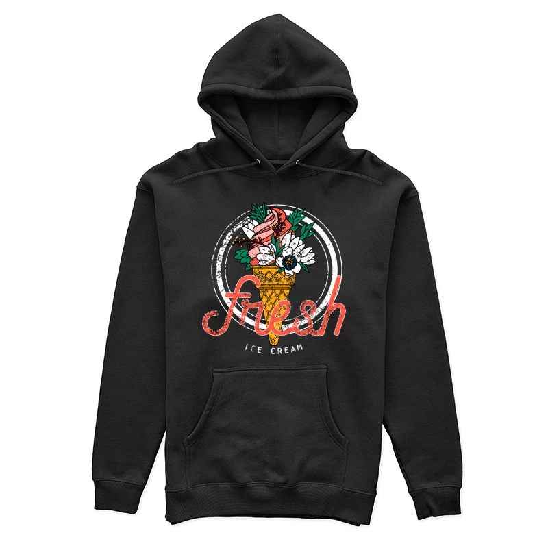 Illustration de cornet de glace avec fleurs Femme Sweat à capuche