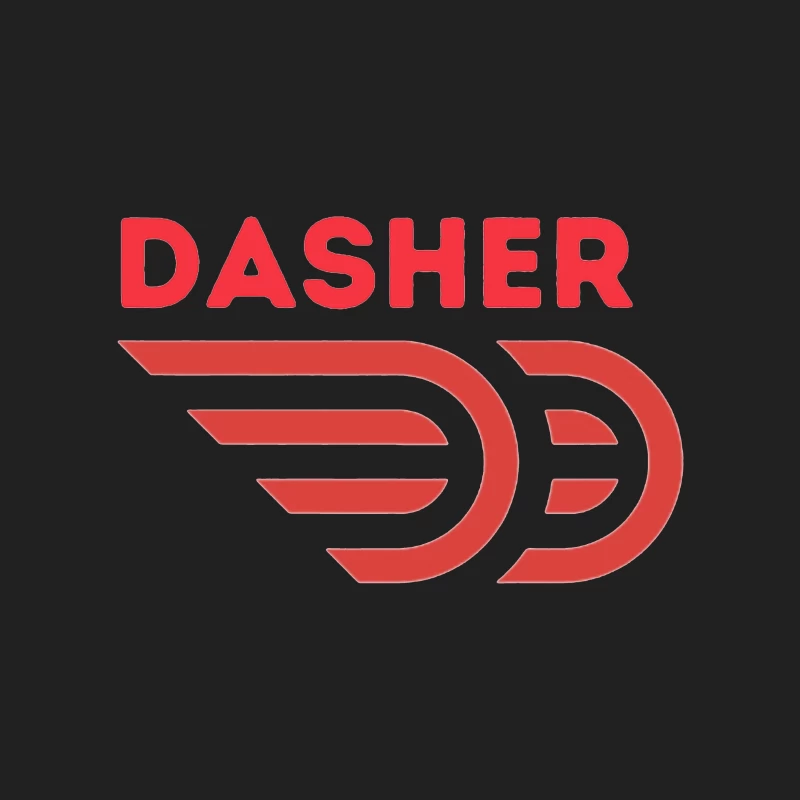 Red Minimalist Dasher Delivery Service Logo Bucket Hat