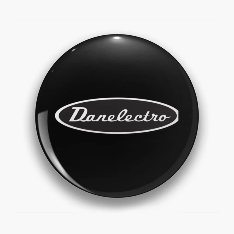 Vintage Danelectro Musical Equipment Logo in Black and White Pin