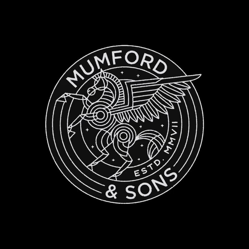 Mumford & Sons Geometric Pegasus Band Logo Throw Pillow