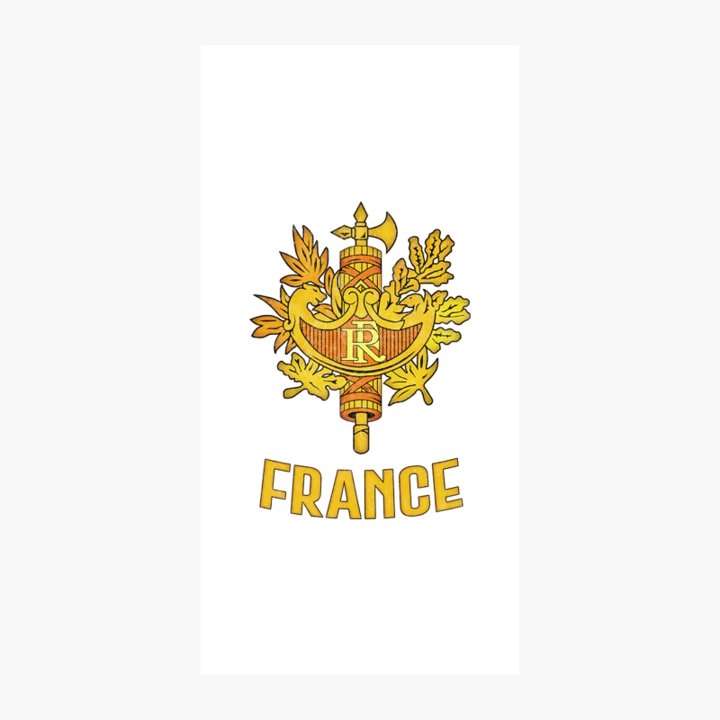 France   Faded Style Coat of Arms Emblem Design iPhone Case