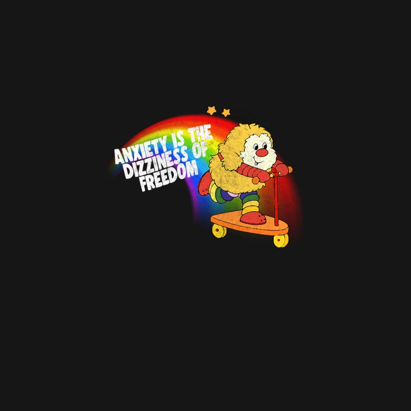Anxiety Is The Dizziness Of Freedom   Kierkegaard Rainbow Brite Desk Mat