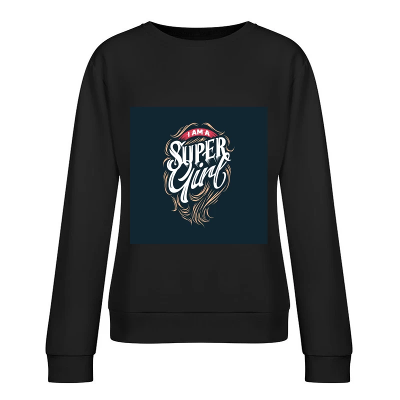 Design de typographie Super Girl Femme Sweat-shirt à enfiler