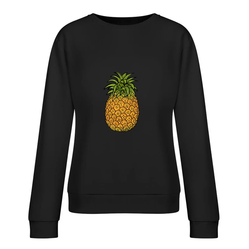 Bunte Ananas Illustration Damen Pullover Sweatshirt