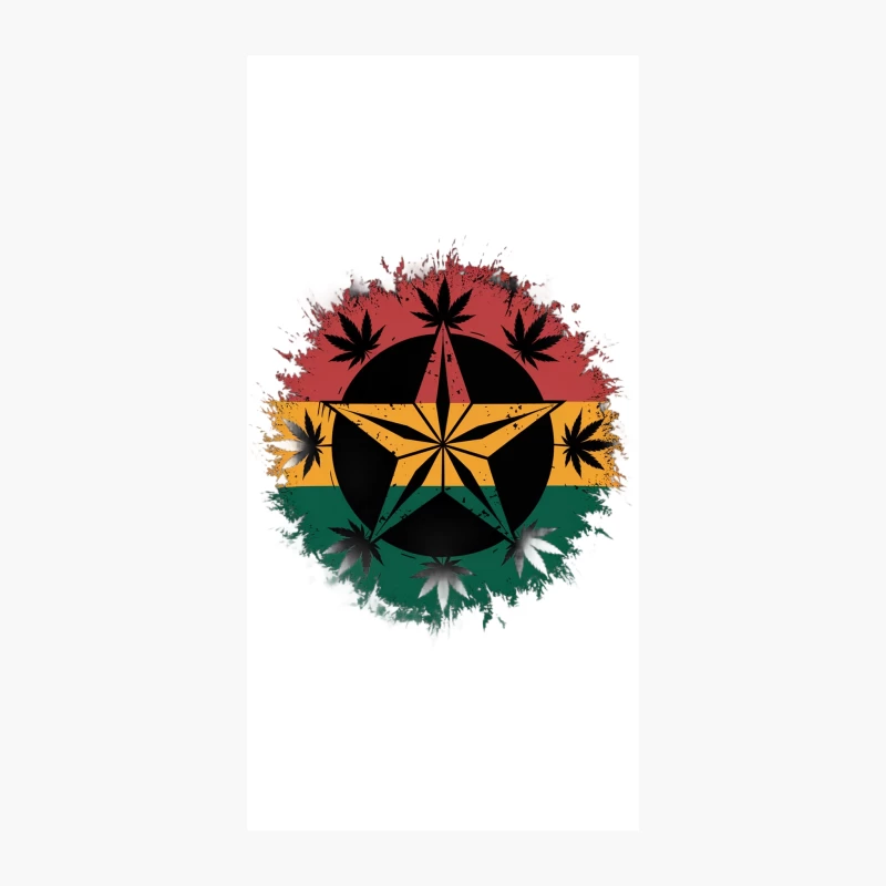 Rastafarian-Inspired Cannabis Symbol with Grunge Effect iPhone Case