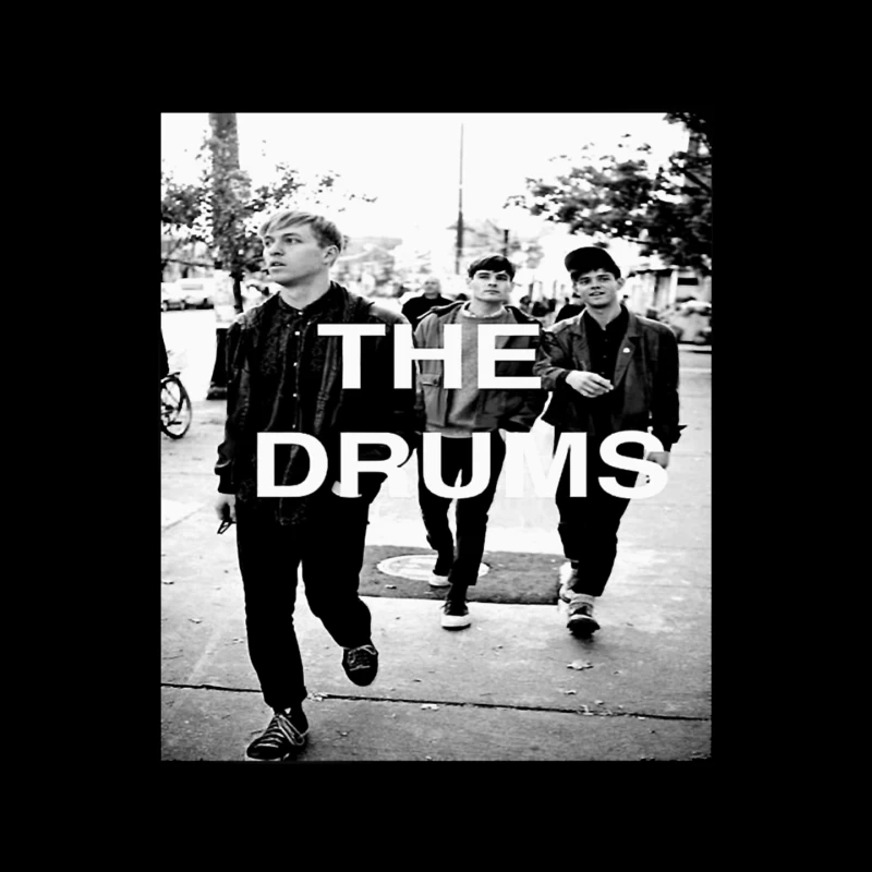 The Drums Band Members Walking on Street - Vintage Black and White Photo Mouse Pad