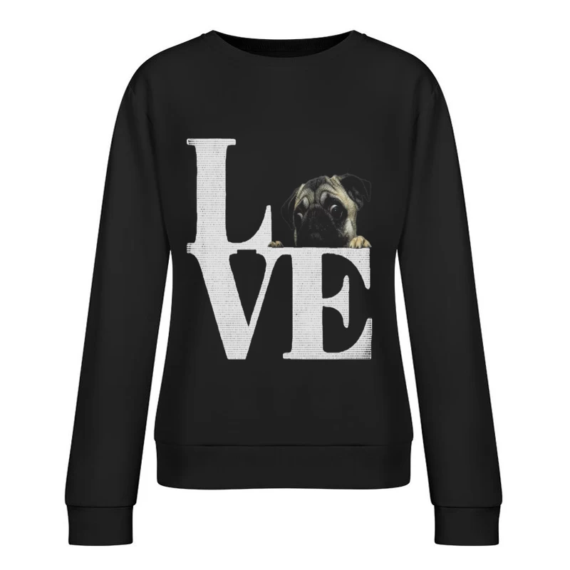 Amour avec un Carlin Femme Sweat-shirt à enfiler