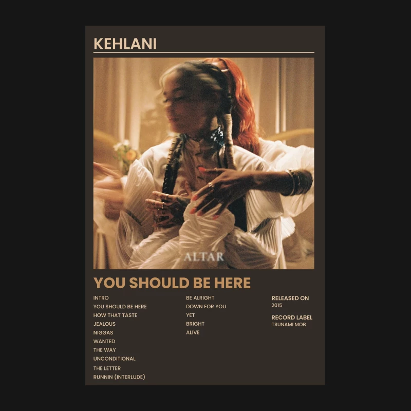 Kehlani's "You Should Be Here" Album Cover: R&B Artist in Vintage-Style Performance Photo Male T-Shirt