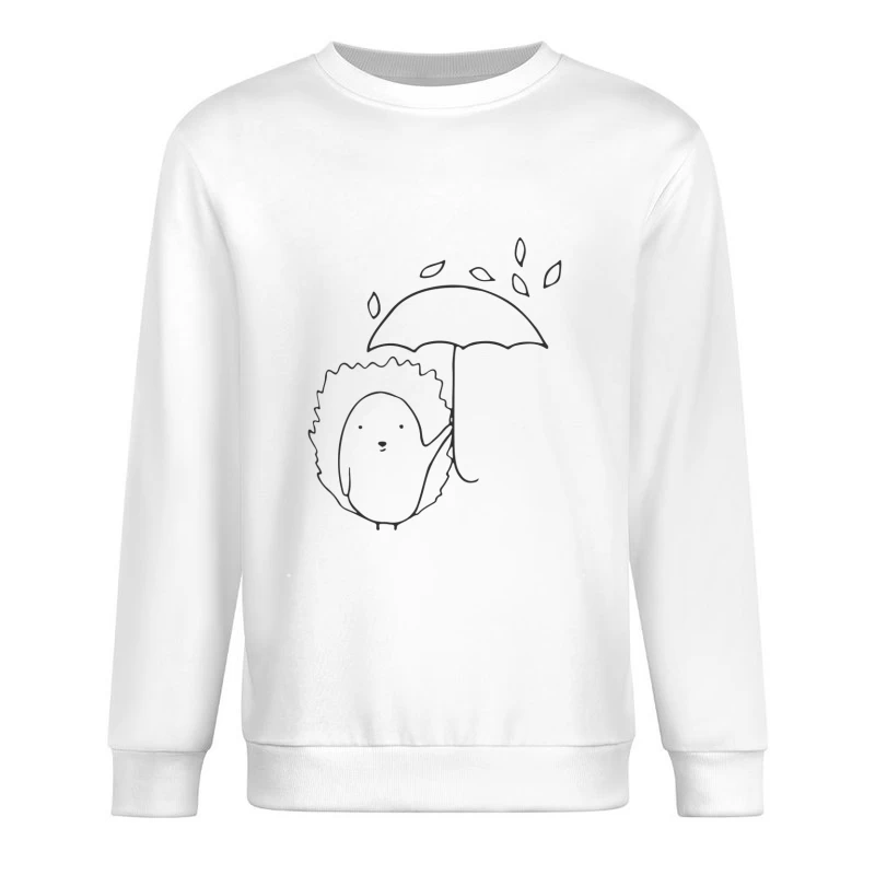 Hérisson sous un parapluie avec des feuilles Homme Sweat-shirt à enfiler