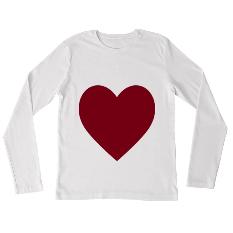 Rotes Herz Symbol Damen Langarm T-Shirt