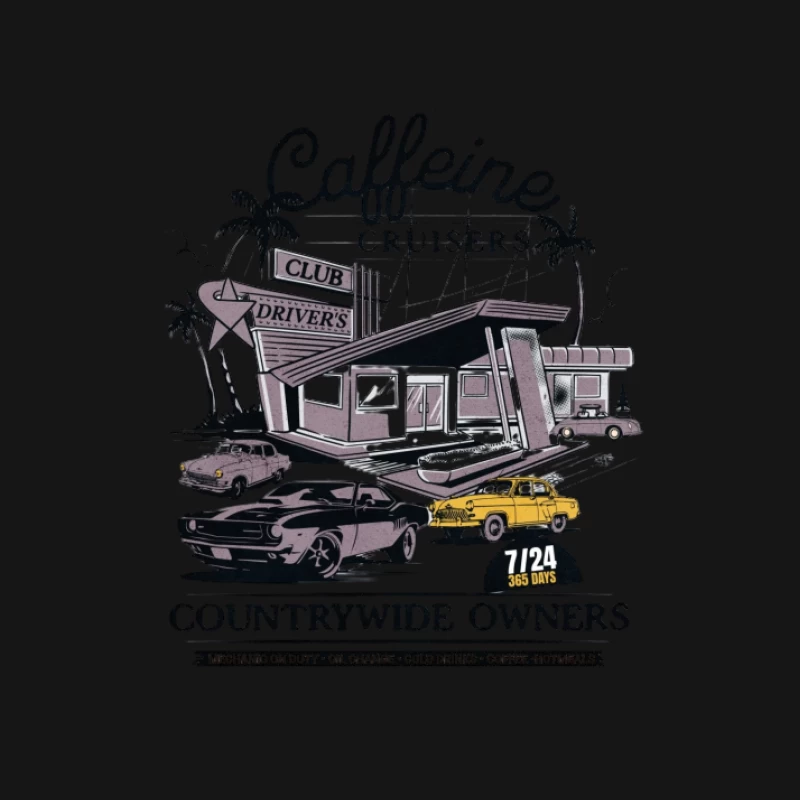 Design de Rencontre Automobile Rétro Homme Manches Longues T-Shirt
