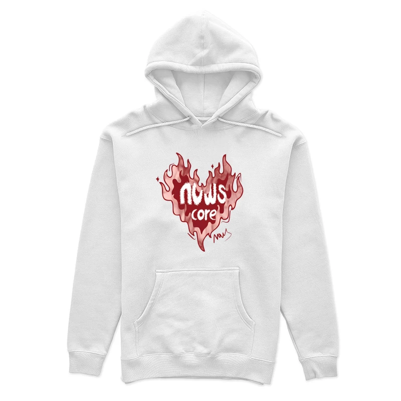 Flammendes Herzdesign mit Core-Feeling Damen Pullover Hoodie
