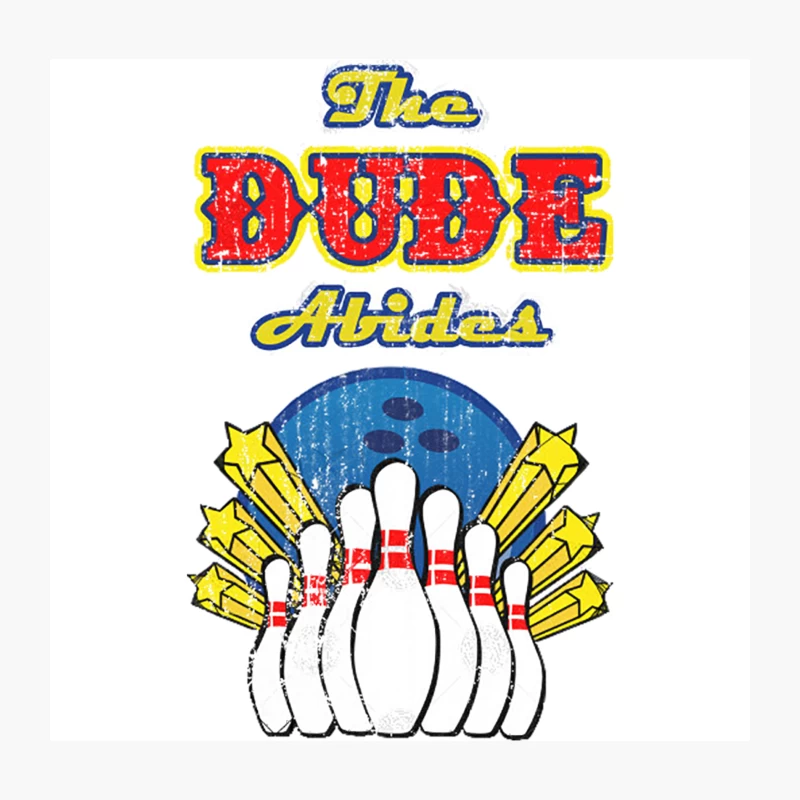 The Retro Dude Abides: Vintage Bowling Pins and Stars Throw Pillow