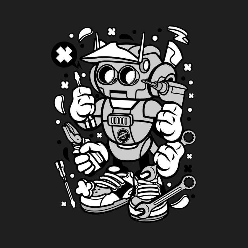 Robot bricoleur avec outils Homme Débardeur