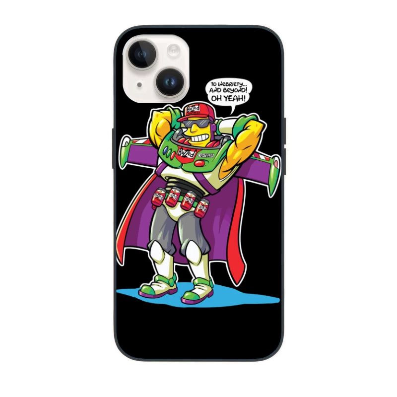 Parody Superhero Character with Drinking Theme iPhone Case