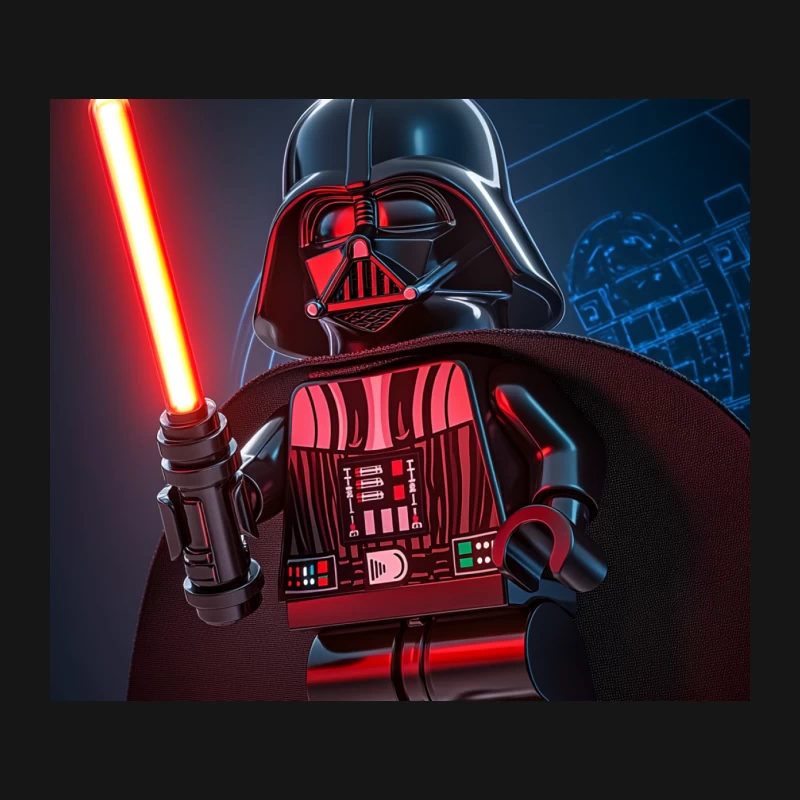 LEGO Darth Vader with Red Lightsaber: Star Wars Villain Toy Mouse Pad