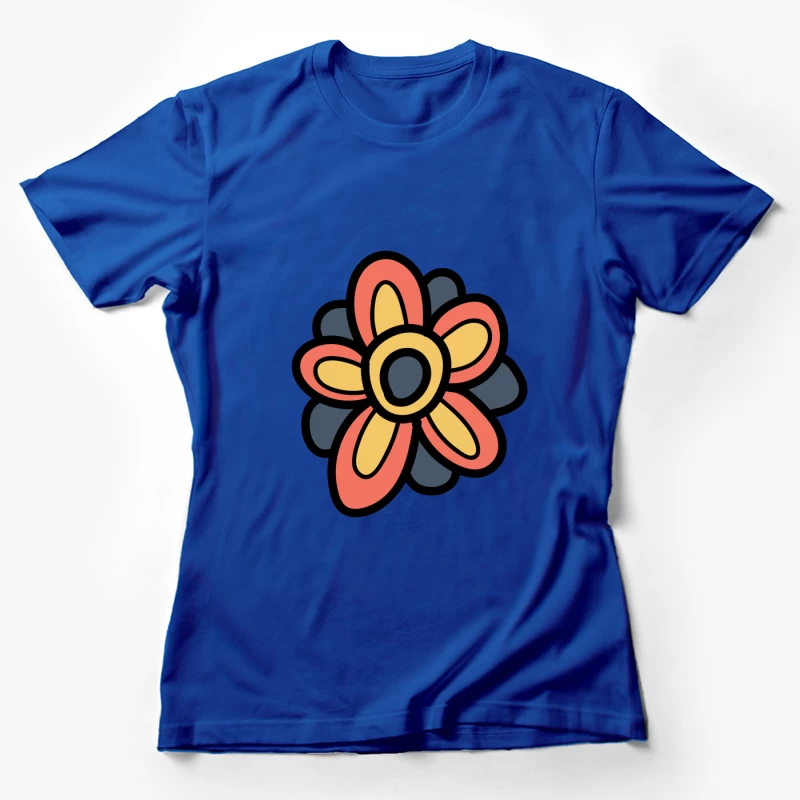 Fleur colorée avec pétales vifs Femme T-Shirt