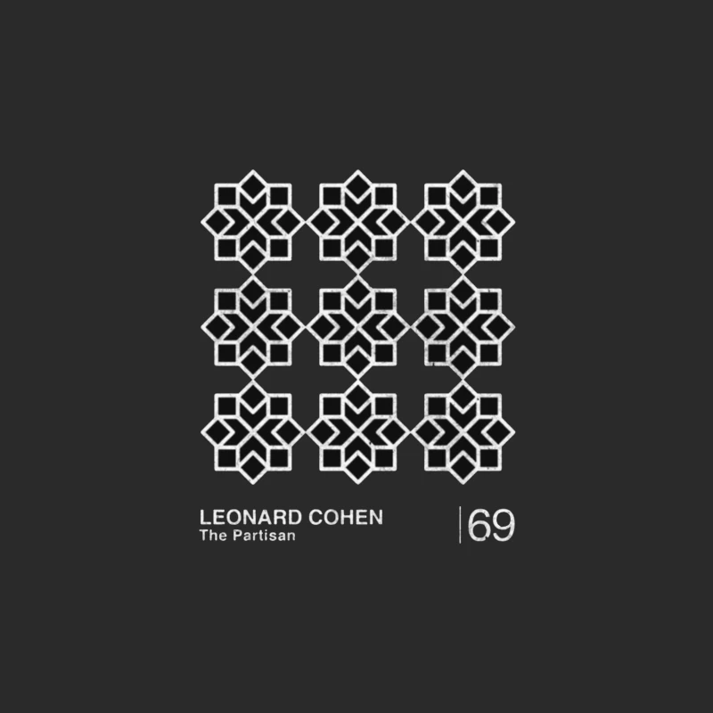 Leonard Cohen's "The Partisan" Minimalist Album Cover with Geometric Star Pattern Baseball Cap