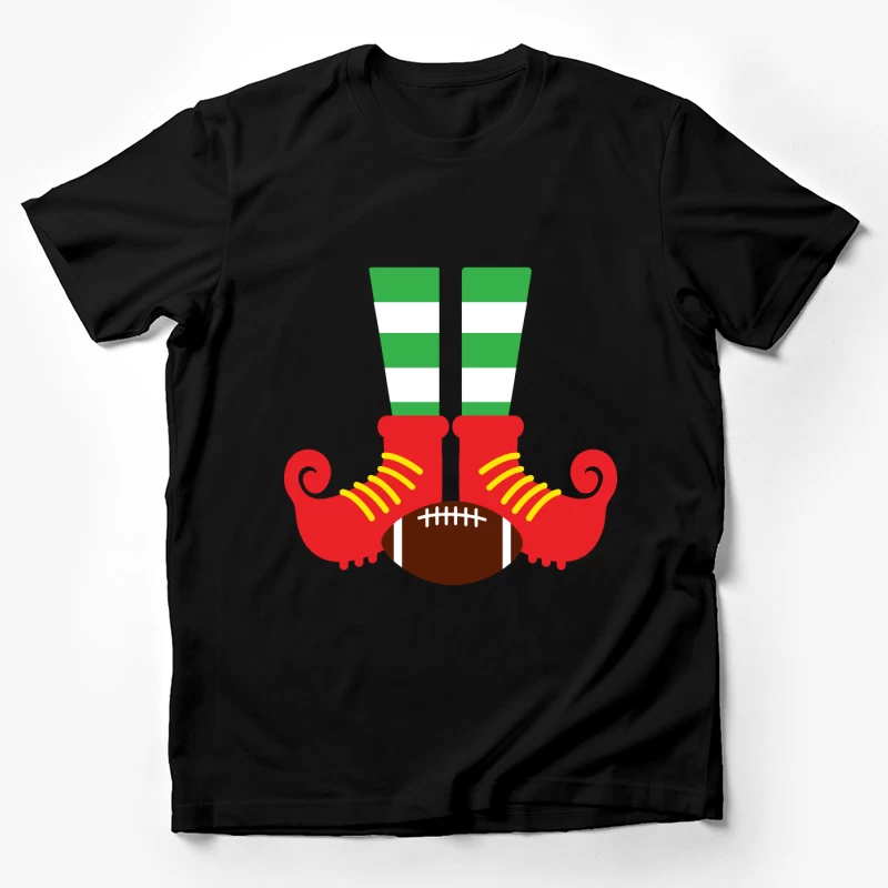 Jambes de lutin avec ballon de football Homme T-Shirt