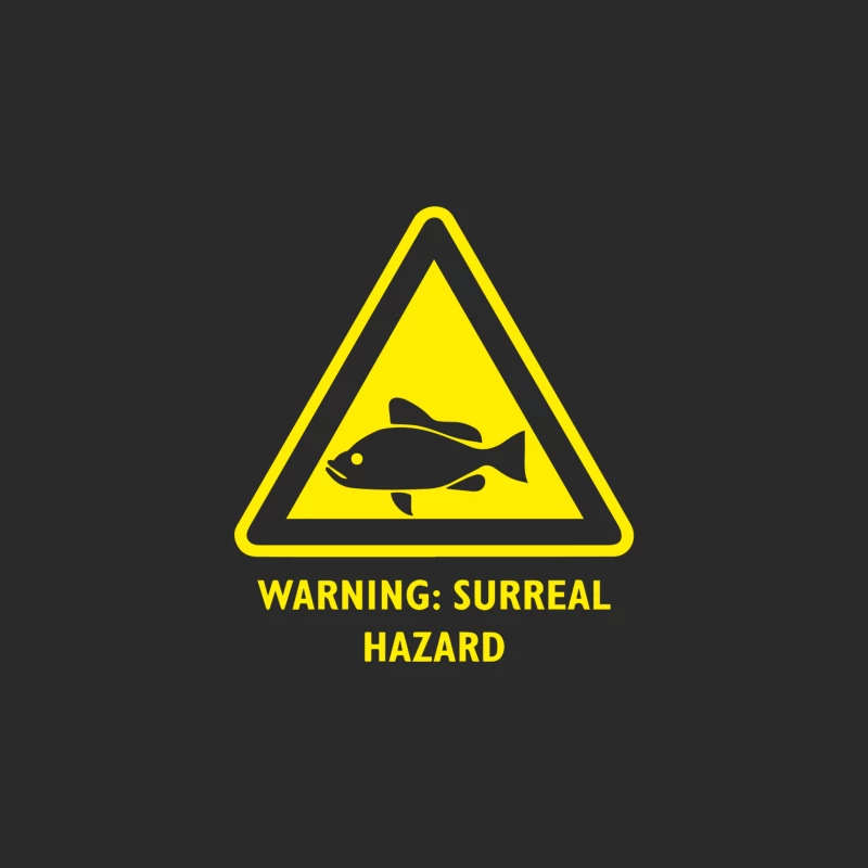 Surreal Fish Hazard Warning Sign Baseball Cap