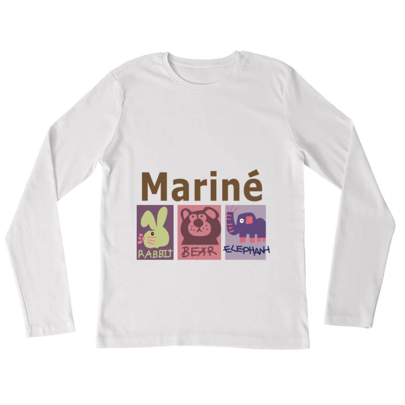 Marine Tiergrafiken Damen Langarm T-Shirt