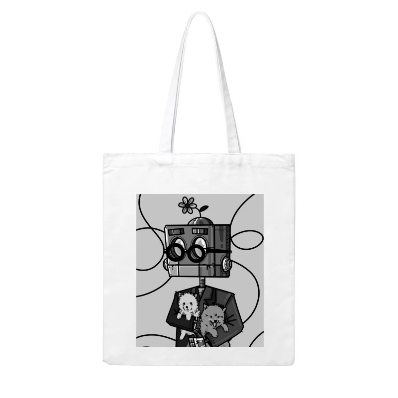 Robokite with Puppies Cotton Tote Bag