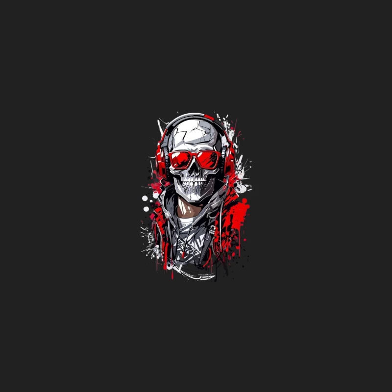Cool Urban Skull with Headphones Bucket Hat