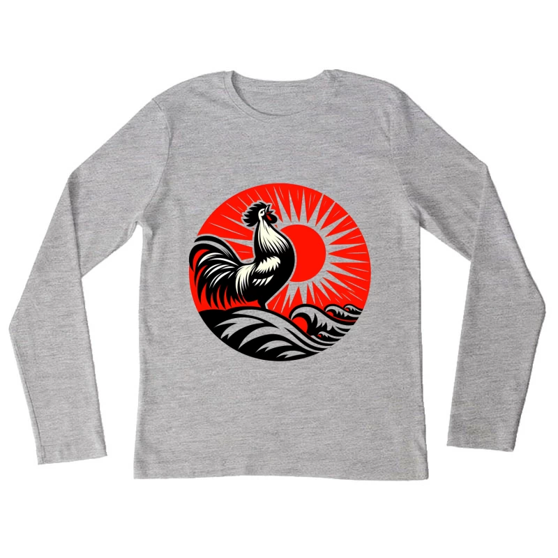 Rooster in Sunrise Female Long Sleeve T-Shirt