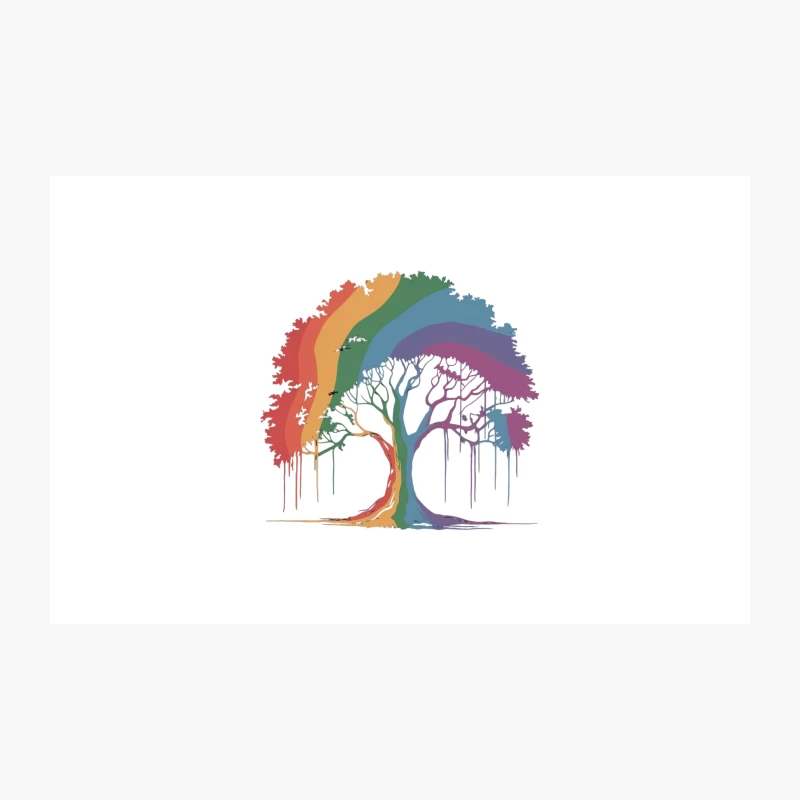 Vibrant Rainbow Tree: A Colorful Symbol of Nature and Diversity Travel Mug