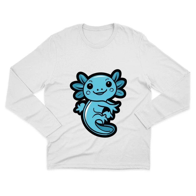 Illustrazione di un axolotl felice in stile cartone animato Maglietta maniche lunghe Uomo