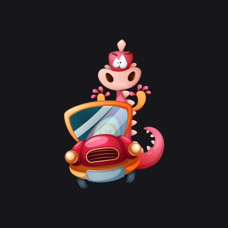 Dinosaure mignon dans une voiture Homme Sweat à capuche