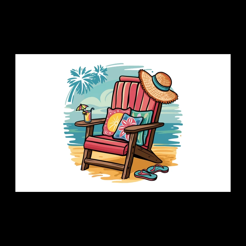 Relaxing Beach Chair Setup with Summer Accessories Travel Mug