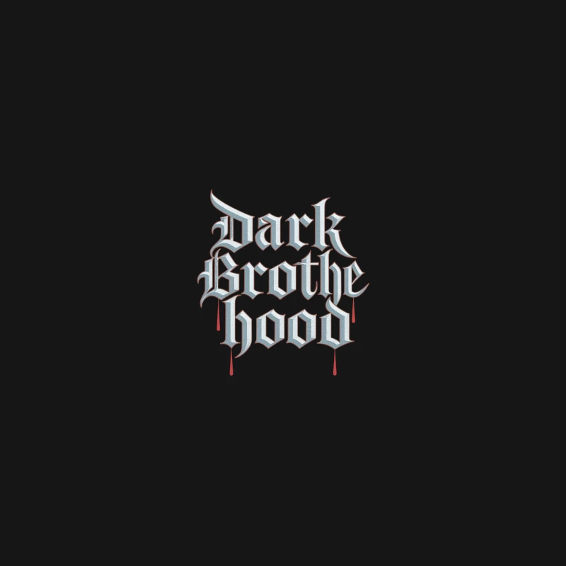 Gothic Typography: Dark Brotherhood with Blood Drips Desk Mat